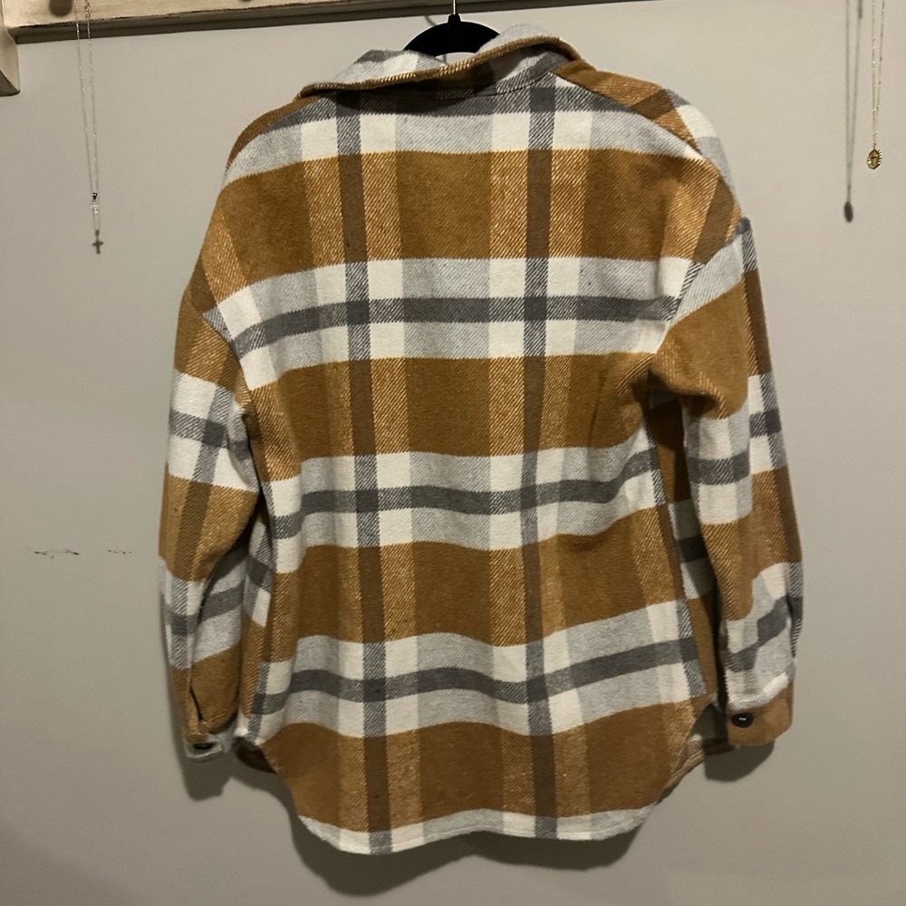 Plaid Button-Up Shacket - Picture 3 of 3